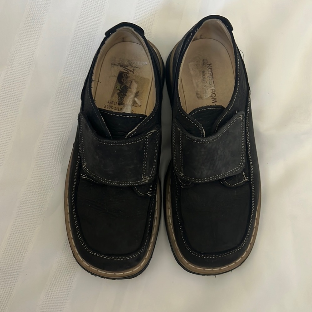 Nordstrom | Size 3 Boys (US) Black Faux Leather Dress Loafers for Boys